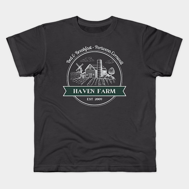 Doc Martin Haven Farm Aunty Joan Portwenn Port Isaac Cornwall Kids T-Shirt by SonnyBoyDesigns